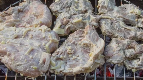 Bbq grill over coals Stock Footage 45426039