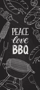 Bbq grill poster Stock Illustration