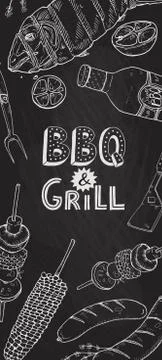 Bbq grill poster Stock Illustration