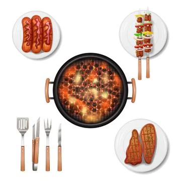 Bbq Grill Set Illustrazione stock