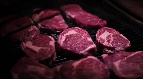 BBQ Grill T-Bone Steak Video stock 57687529