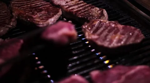 BBQ Grill T-Bone Steak Video stock 57688048