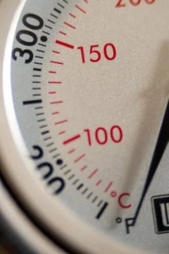 BBQ Grill Thermometer Close-up Stock Photos