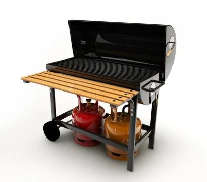 BBQ Grill on white background Stock Illustration