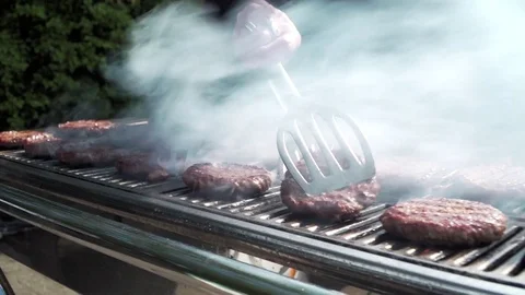 BBQ Hamburgers Stock Footage 74870792