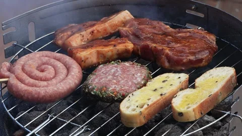 BBQ at home, close up Stock Footage 241920811