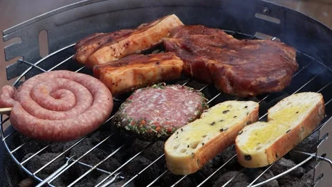 BBQ at home, close up Video stock 246261400