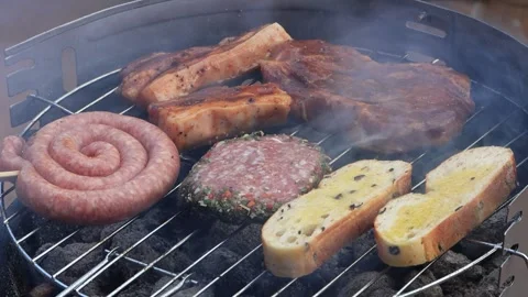 BBQ at home, close up Stock Footage 247454086