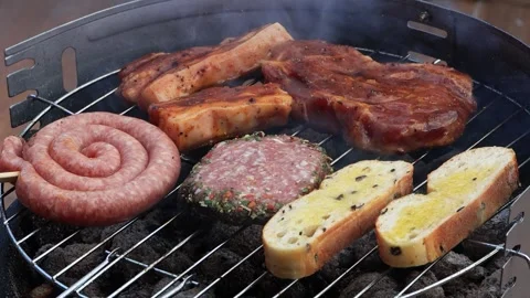 BBQ at home, close up Stock Footage 247483162
