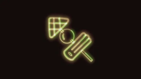 BBQ Icon Neon Seamless Loop 4K (Black Background) Stock Footage 310357169