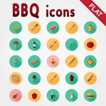 BBQ. Icon set Stock Illustration