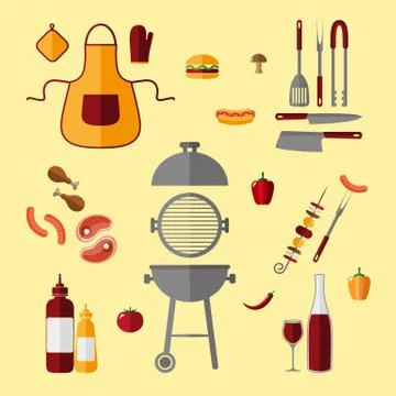 BBQ icon set Stock Illustration