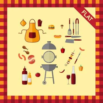 BBQ icon set Stock Illustration