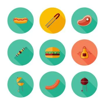 BBQ. Icon set Stock Illustration
