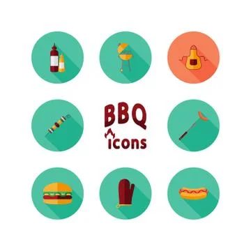 BBQ icon set. Stock Illustration