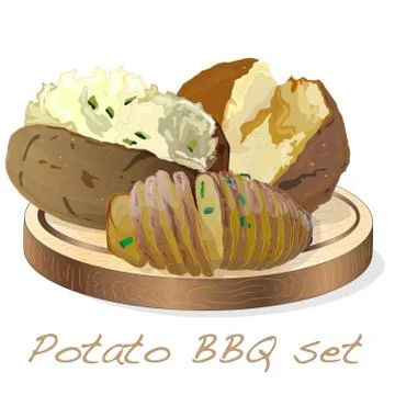 BBQ illustration set isolated Stock Illustration