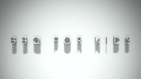 Bbq for kids 3D title animation white text on a white background Stock Footage 299747600