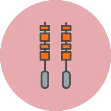 Bbq Line Filled Circle Icon Stock Illustration