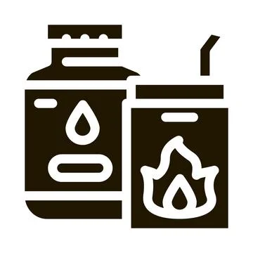 Bbq liquid for fire icon Vector Glyph Illustration Illustrazione stock