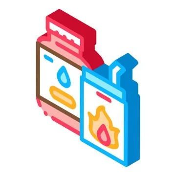Bbq liquid for fire isometric icon vector illustration Illustrazione stock