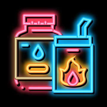 Bbq liquid for fire neon glow icon illustration Illustrazione stock