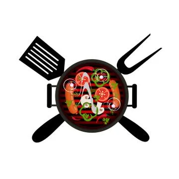 BBQ logo on a white background Stock Illustration