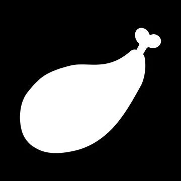 Bbq meat bone black white icon element Stock Illustration