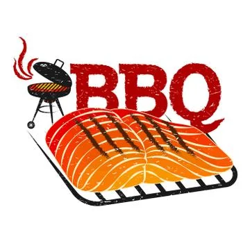 BBQ meat fish design Stock Illustration