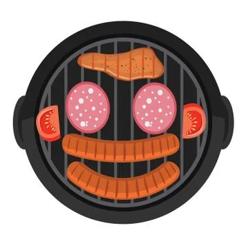 BBQ Menu Card Design template. Creative barbecue mock up Stock Illustration