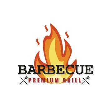 BBQ party. Barbecue set in vector style. Bbq logo, summer style. Vector Stock Illustration