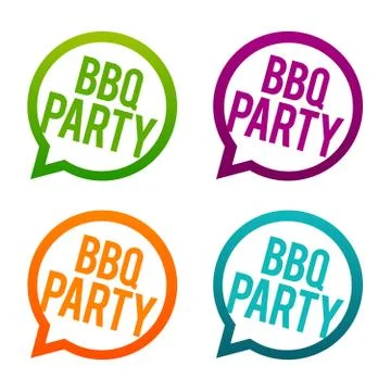 BBQ party fun round Buttons. Circle Eps10 Vector. Stock-Illustration