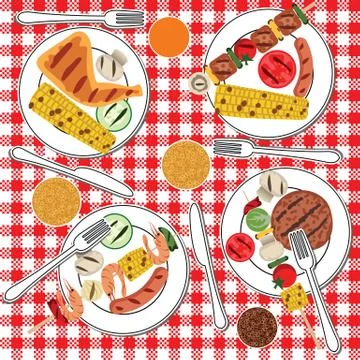 BBQ party Stock Illustration