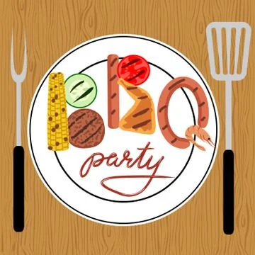 BBQ party Stock Illustration
