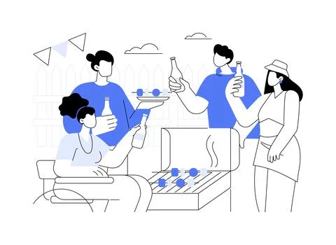 BBQ party isolated cartoon vector illustrations. Stock Illustration