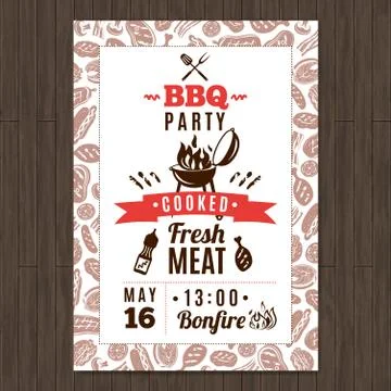 Bbq Party Poster Stock Illustration