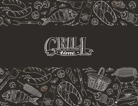 Bbq party poster Stock Illustration