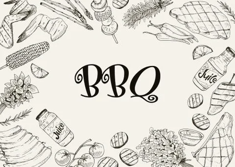 Bbq Party Poster Illustrazione stock