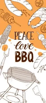 Bbq party posters Stock Illustration