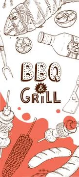 Bbq party posters Illustrazione stock