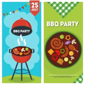 BBQ party vertical banners Illustrazione stock