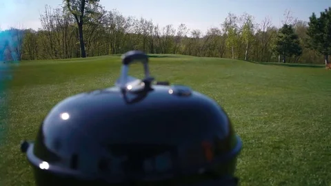 BBQ for a picnic. Grilling at summer weekend. Stock Footage 74764375