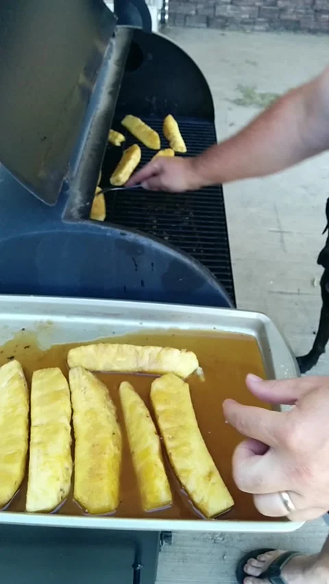 BBQ Pinneapple Stock Footage 162865375