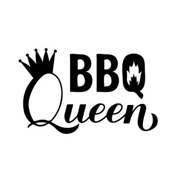 BBQ Queen calligraphy hand lettering isolated on white. Funny Grilling quot.. Stock Illustration