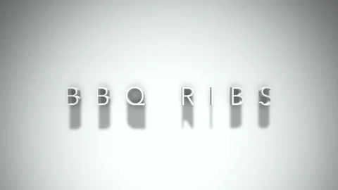 Bbq ribs 3D title animation with shadows on a white background Stock Footage 297795915