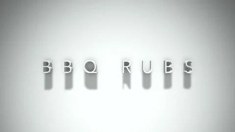 Bbq rubs 3D title animation with shadows on a white background Stock Footage 297217300
