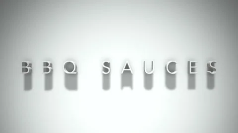 Bbq sauces 3D title animation with shadows on a white background Stock Footage 297217302