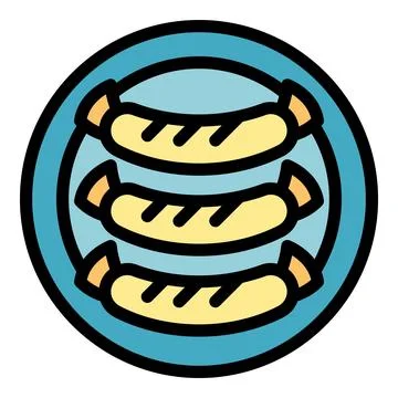 Bbq sausage icon vector flat Ilustración de archivo