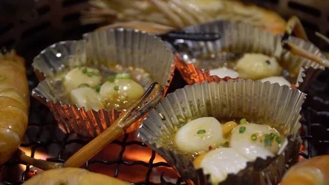 BBQ Seafood Grilling Video stock 71228243