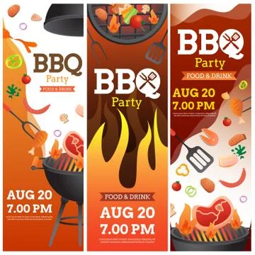 Bbq set banner2 Stock Illustration