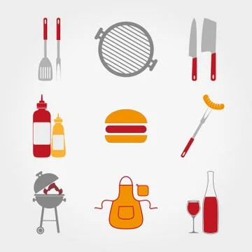 BBQ set. Stock Illustration